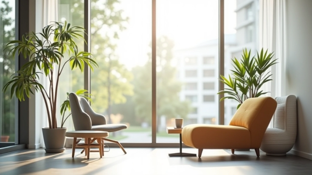 Moderní kancelářské prostředí s tichým koutem pro reflexi