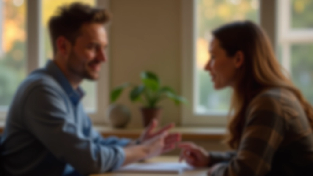 Dvě osoby v rozhovoru, jedna poslouchá s pozorností